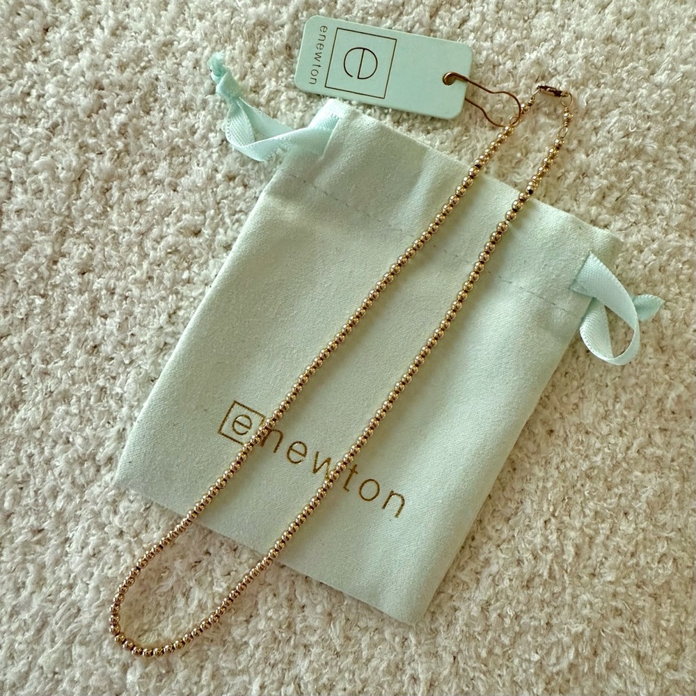 BNWT enewton 15" 14k gold filled choker necklace, 2.5mm gold beads 💕🤩